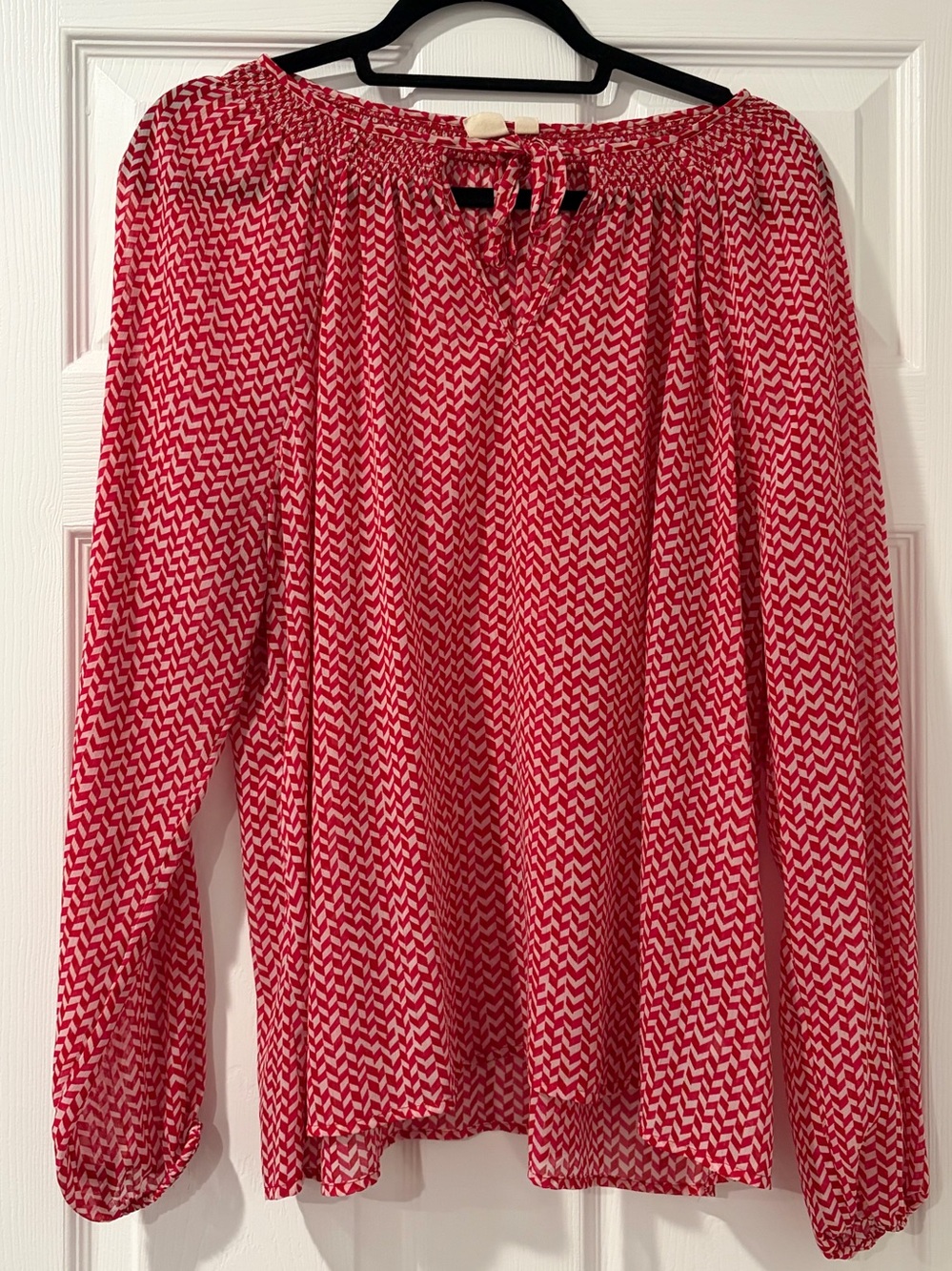 GAP Red Chevron Peasant Blouse
